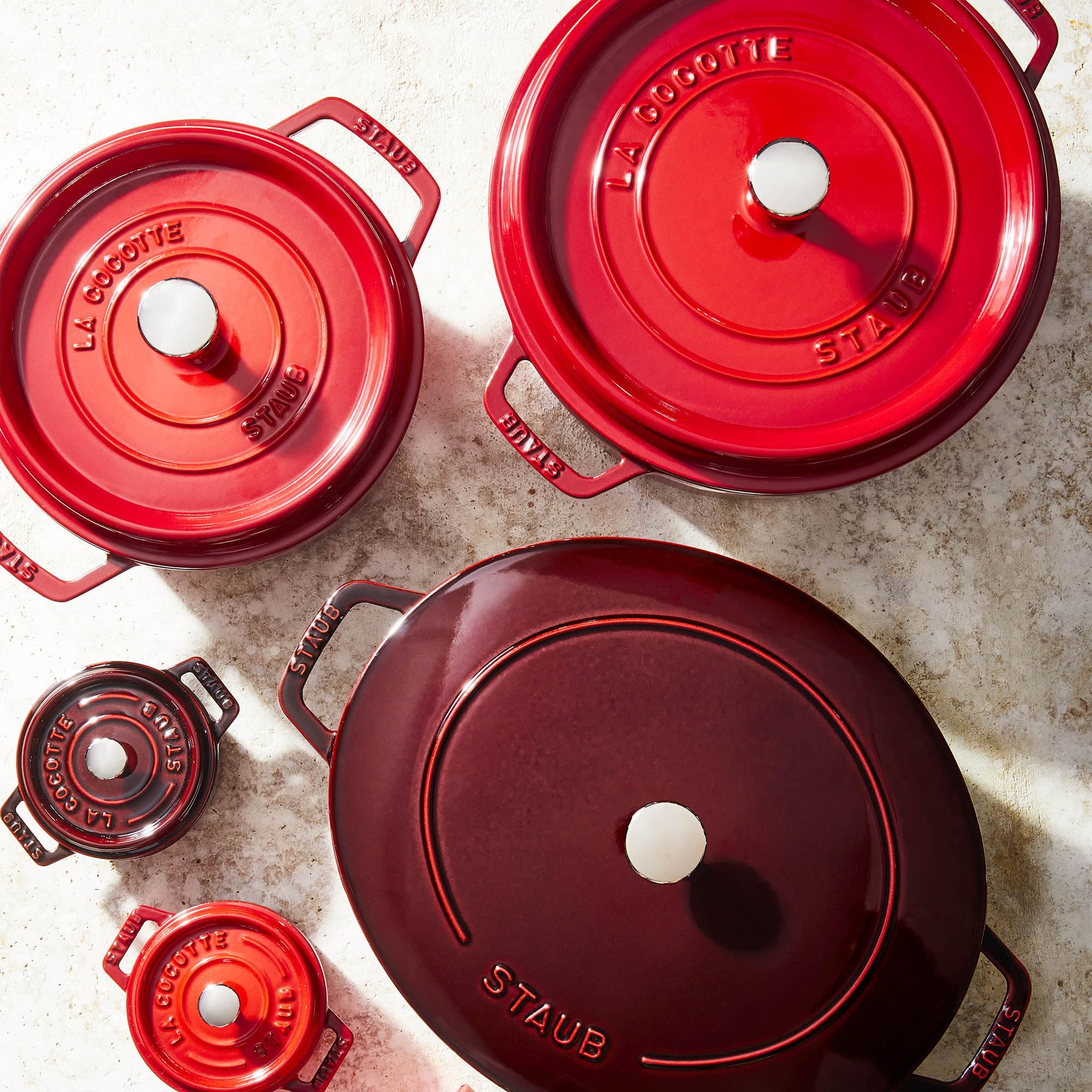 STAUB Cast Iron Dutch Oven 4-qt Round Cocotte, Made in France, Serves 3-4, Cherry - Image 9
