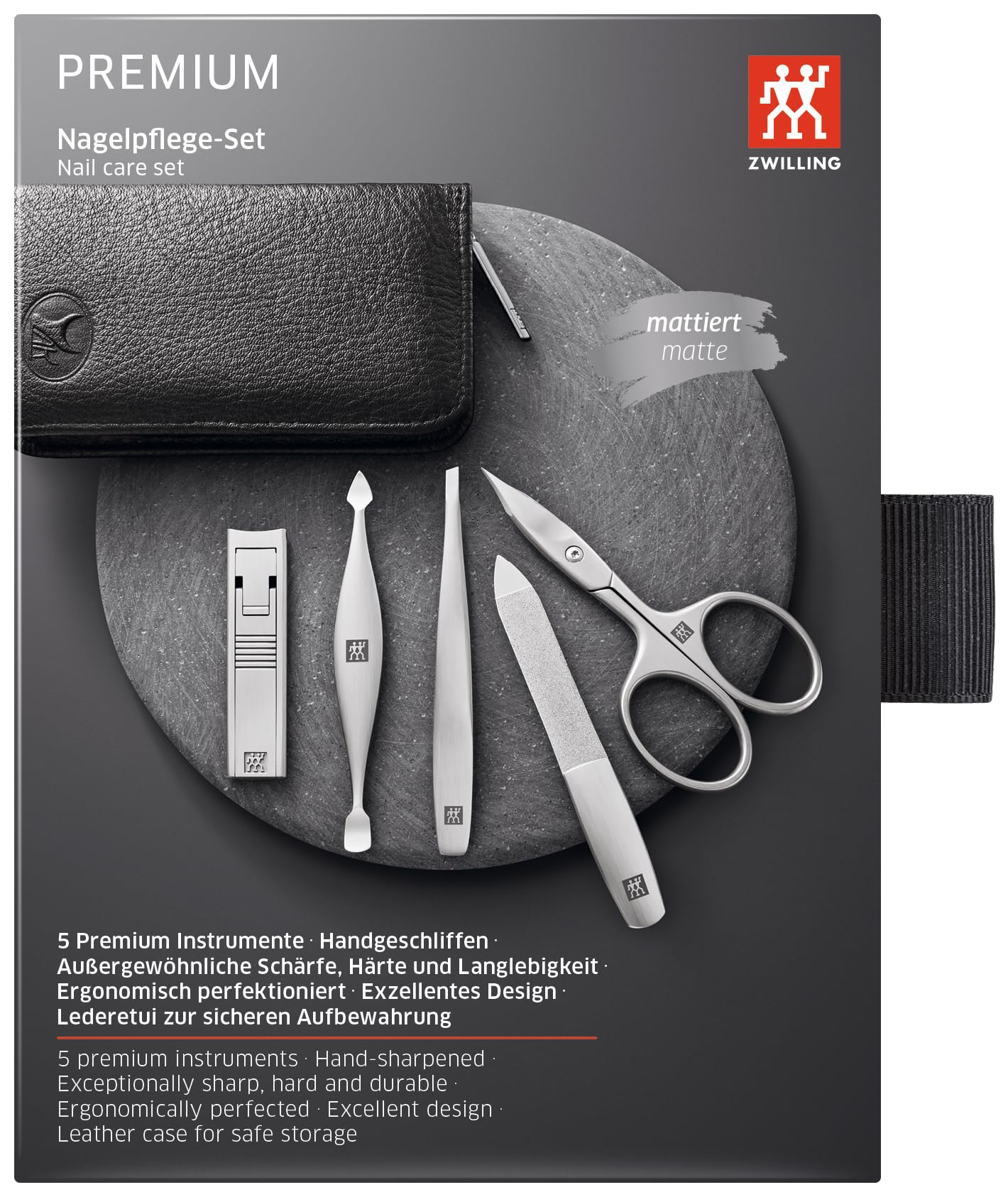 ZWILLING Beauty TWINOX 6-pc Manicure and Pedicure Set with Black Leather Case, Premium Nail Care - Image 6