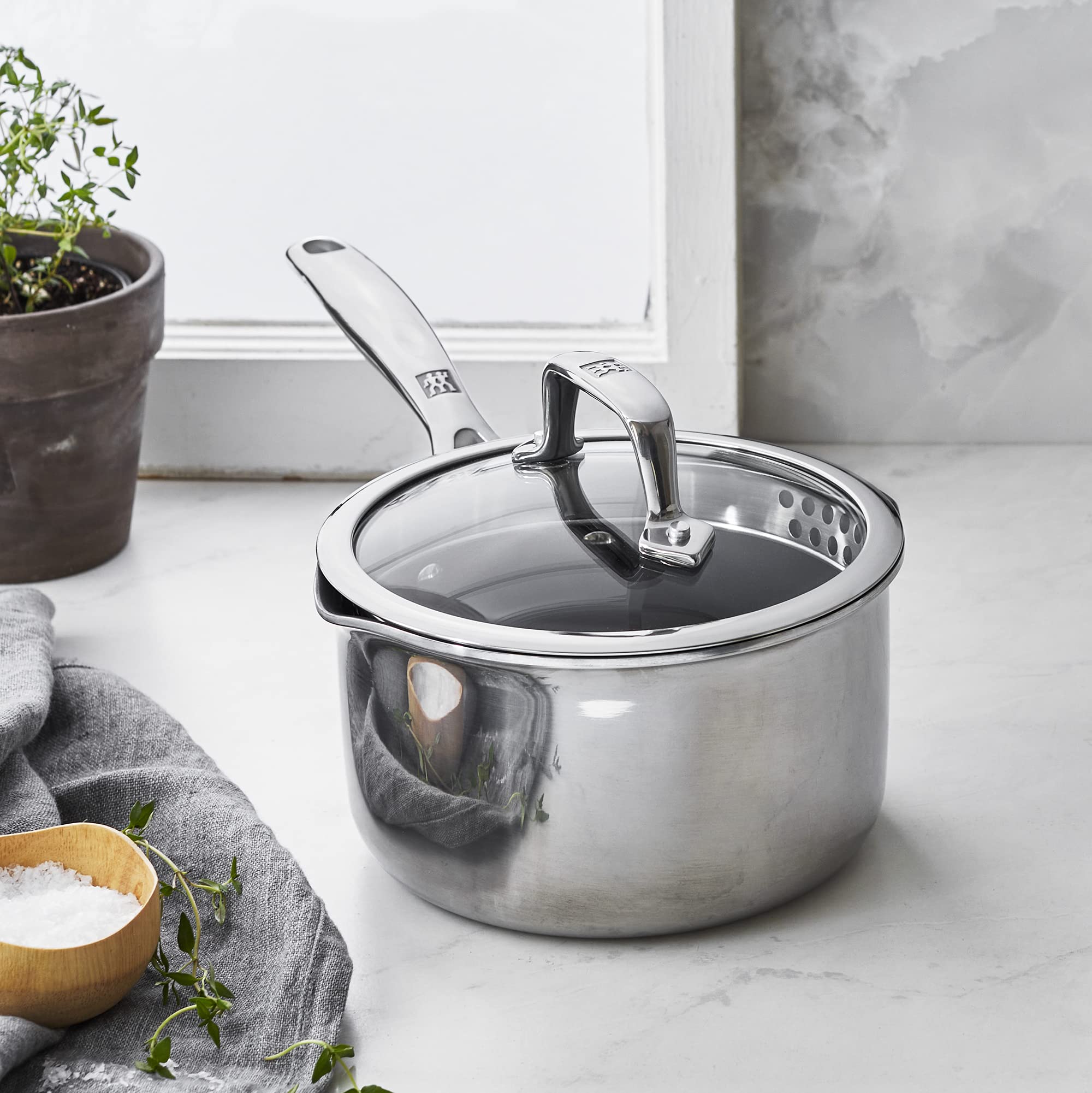 ZWILLING Energy Plus 2-qt Stainless Steel Ceramic Nonstick Tall Saucepan - Image 7