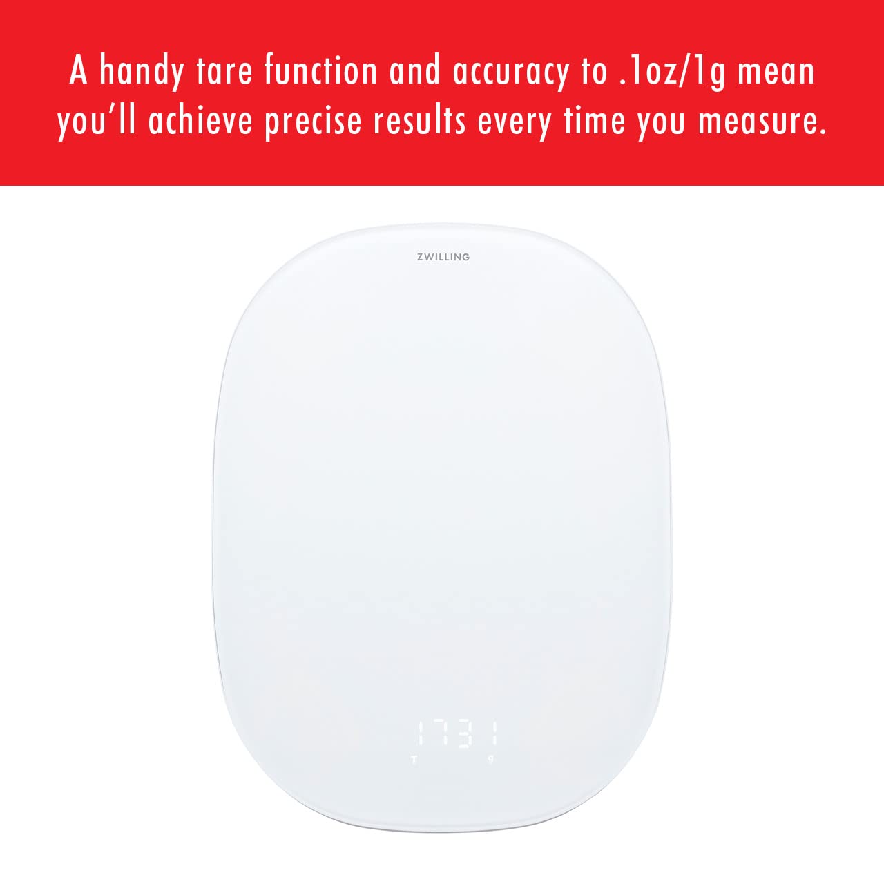 ZWILLING Enfinigy Digital Kitchen Food Scale, Max weight 22lbs, Grams & Ounces, .1-gram Accuracy, Gold - Image 3