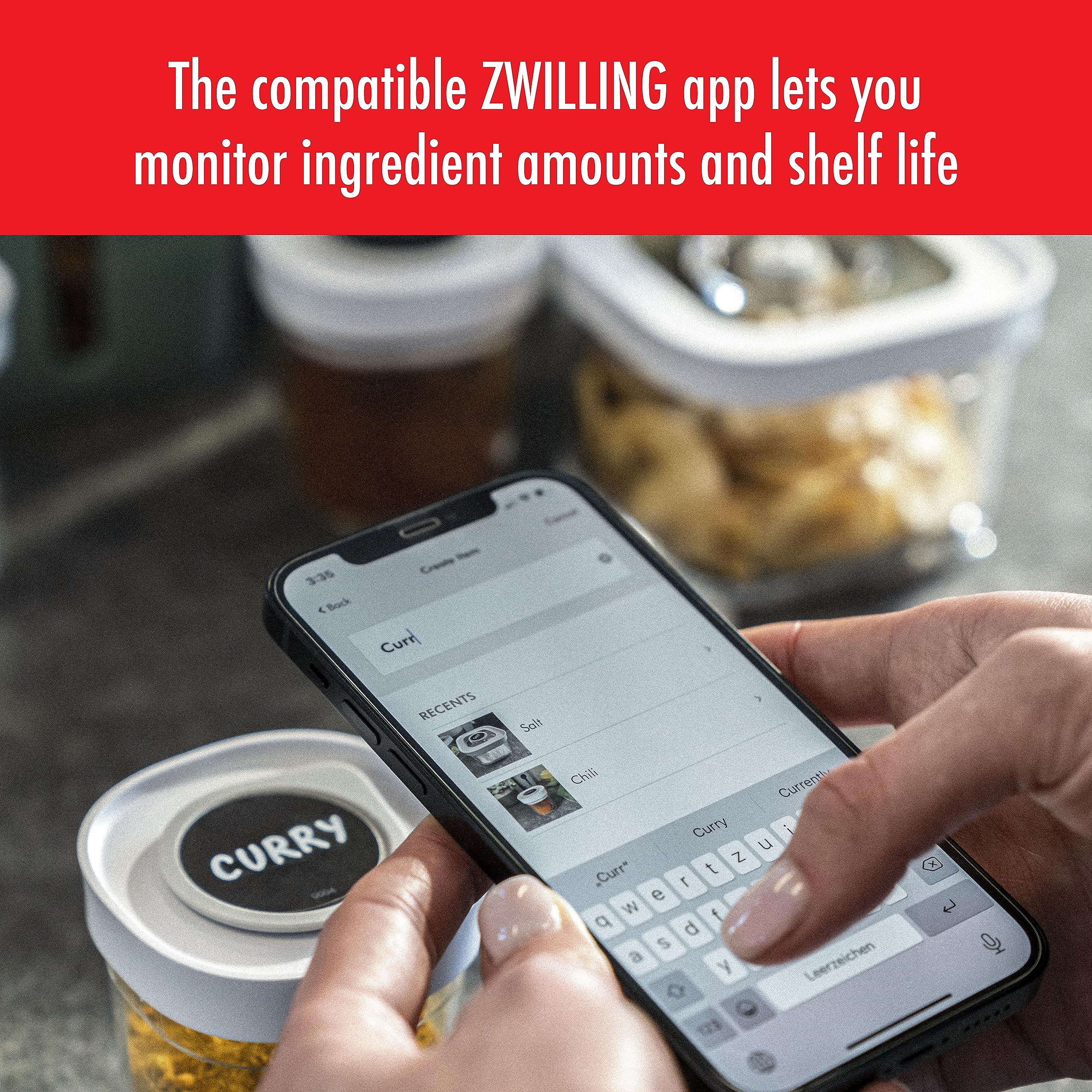 ZWILLING Fresh & Save CUBE 11-Piece Reusable Silicone Label with Chalk Maker Set, for Keeping Track of Food and Avoiding Waste, Black - Image 4