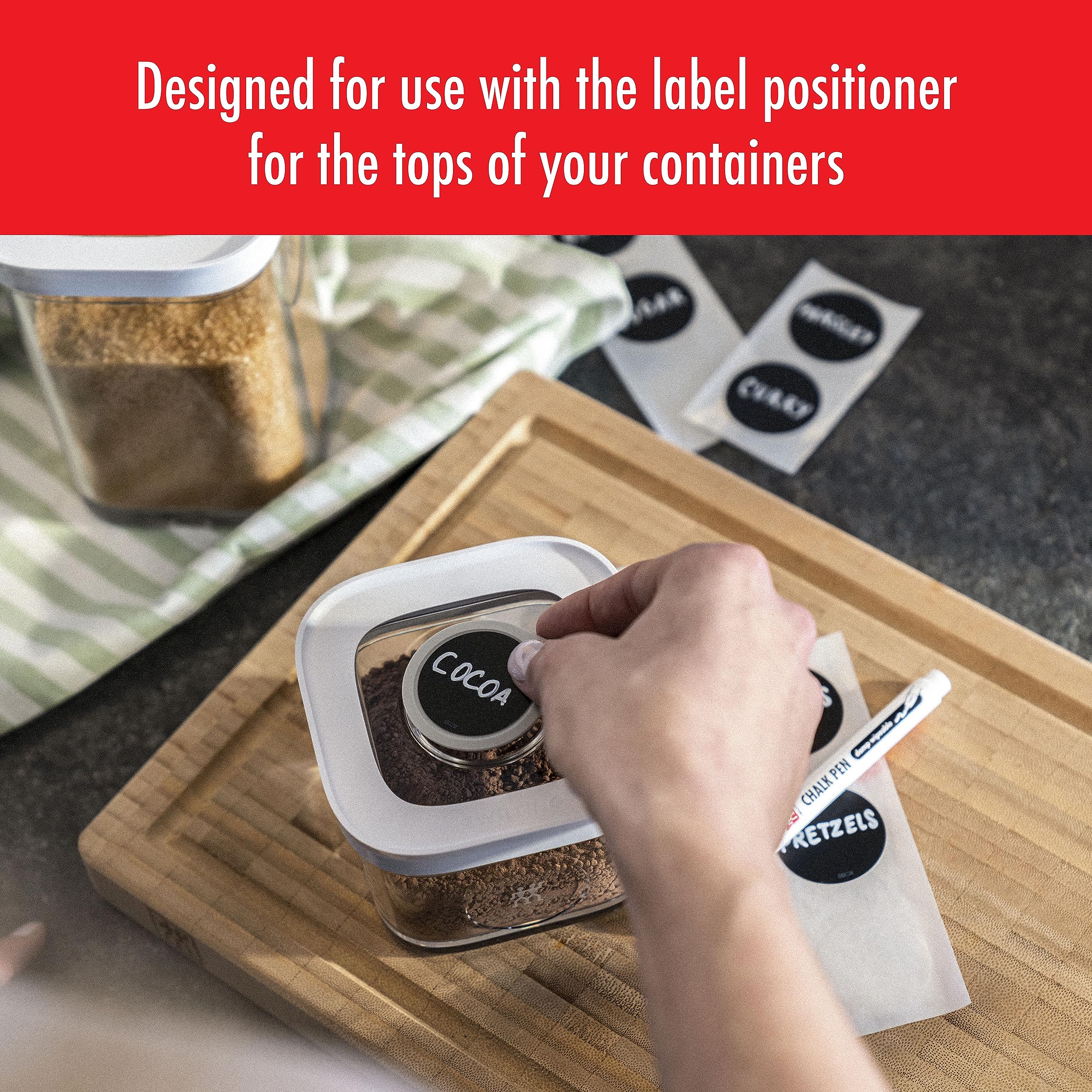 ZWILLING Fresh & Save CUBE 11-Piece Reusable Silicone Label with Chalk Maker Set, for Keeping Track of Food and Avoiding Waste, Black - Image 7