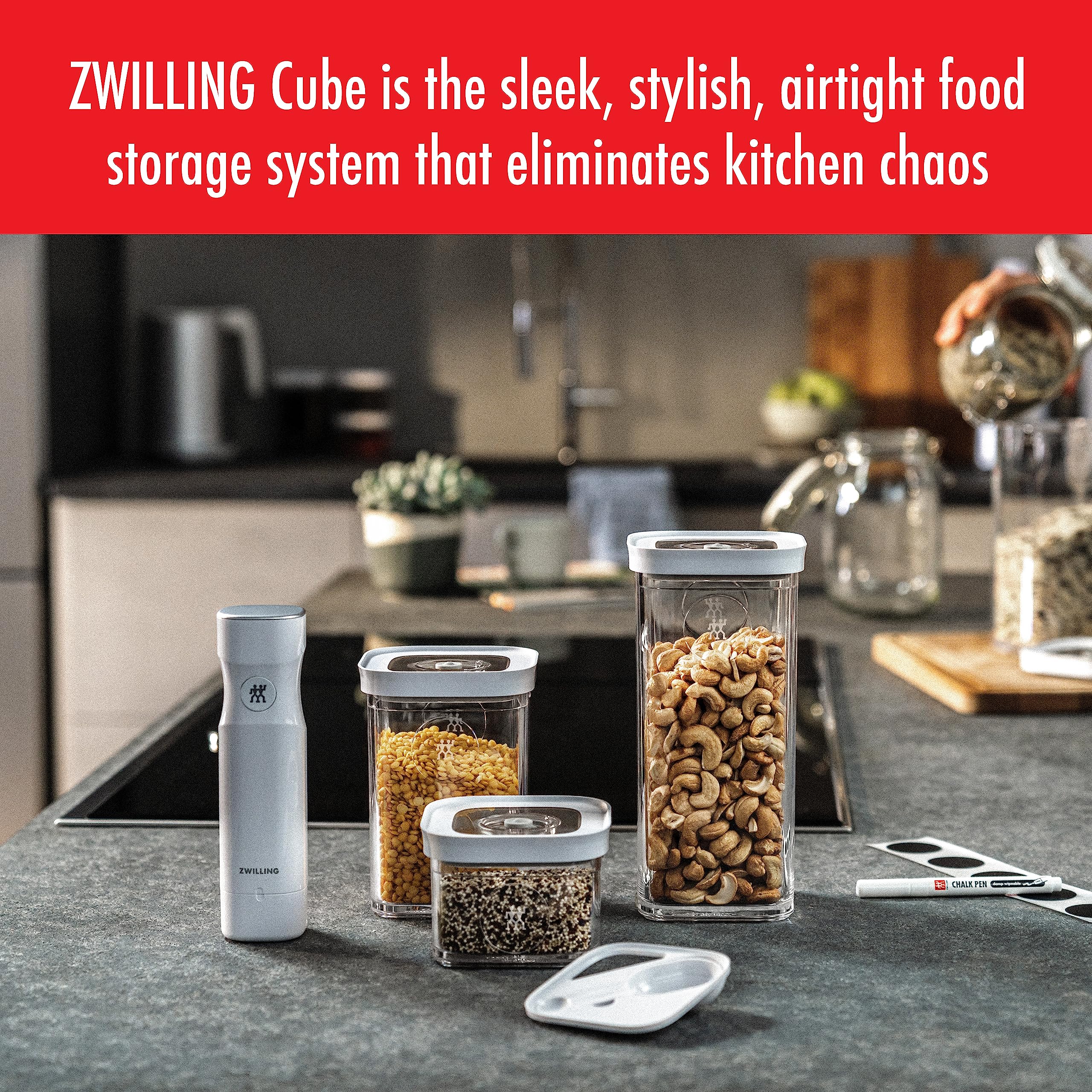 ZWILLING Fresh & Save Cube Boxes, Plastic, Airtight Dry Food Storage Container, Small Tall Cube, 3S Container, 1.4-qt - Image 5