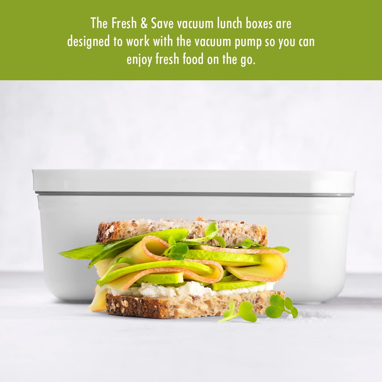 ZWILLING Fresh & Save Plastic Lunch Box, Airtight Food Storage Container, Meal Prep Container, BPA-Free, White - Large - Image 4