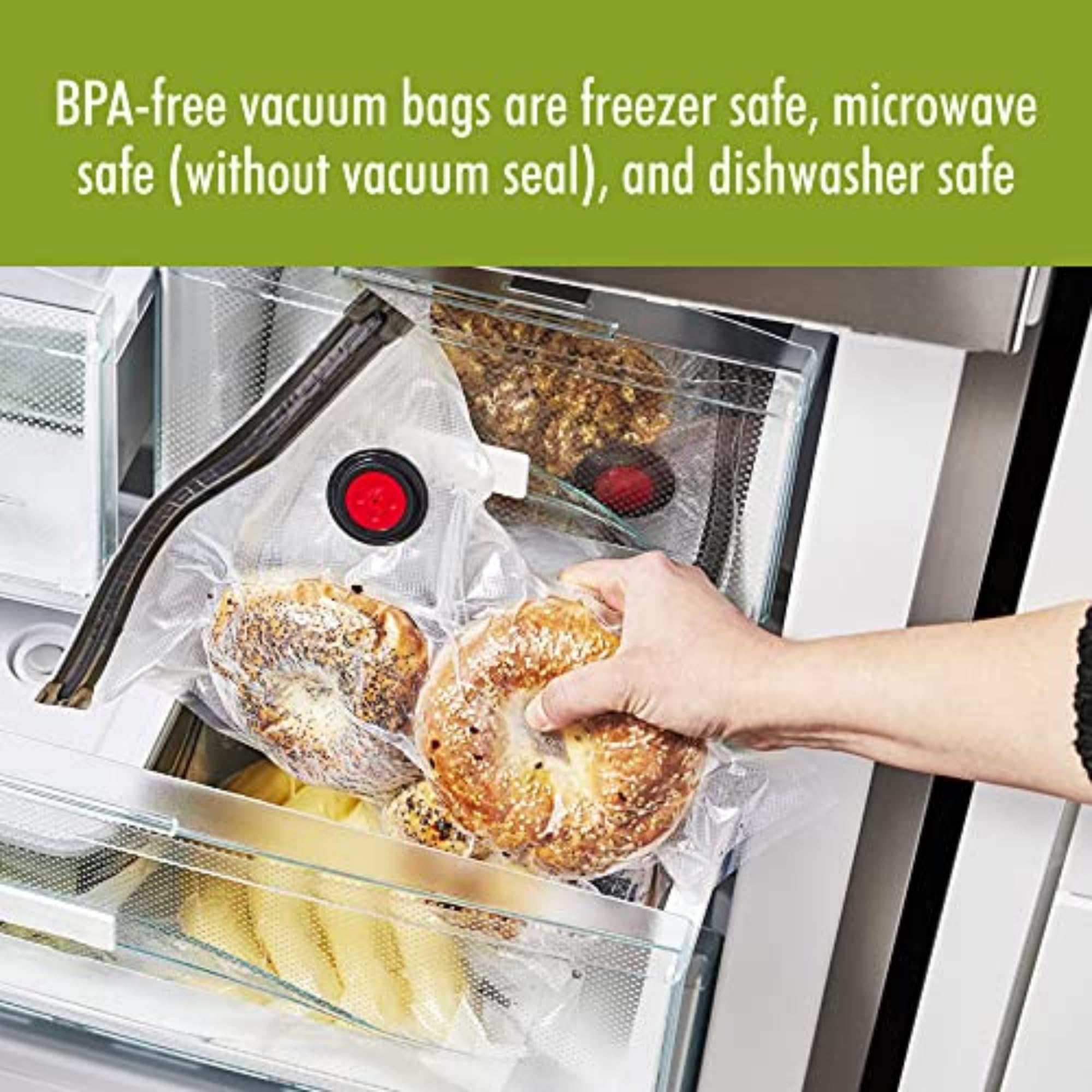 ZWILLING Fresh & Save Vacuum Sealer Machine 6-pc Starter Set, Airtight Food Storage Container, Reusable Sous Vide Bags, Meal Prep, BPA Free - Image 14