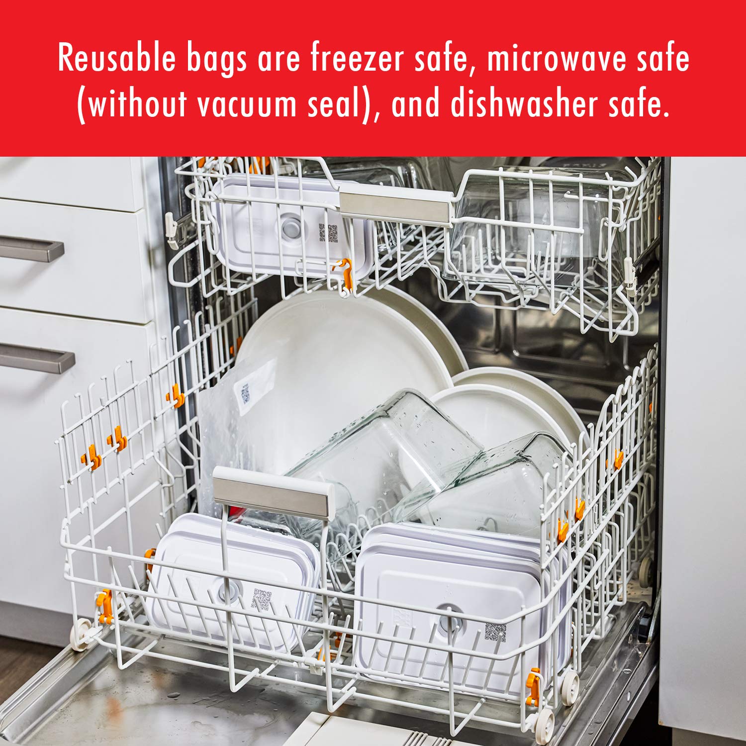 ZWILLING Fresh & Save Vacuum Sealer Machine Starter Set with Airtight Food Storage Container Glass, Sous Vide Bags, Meal Prep - Image 10