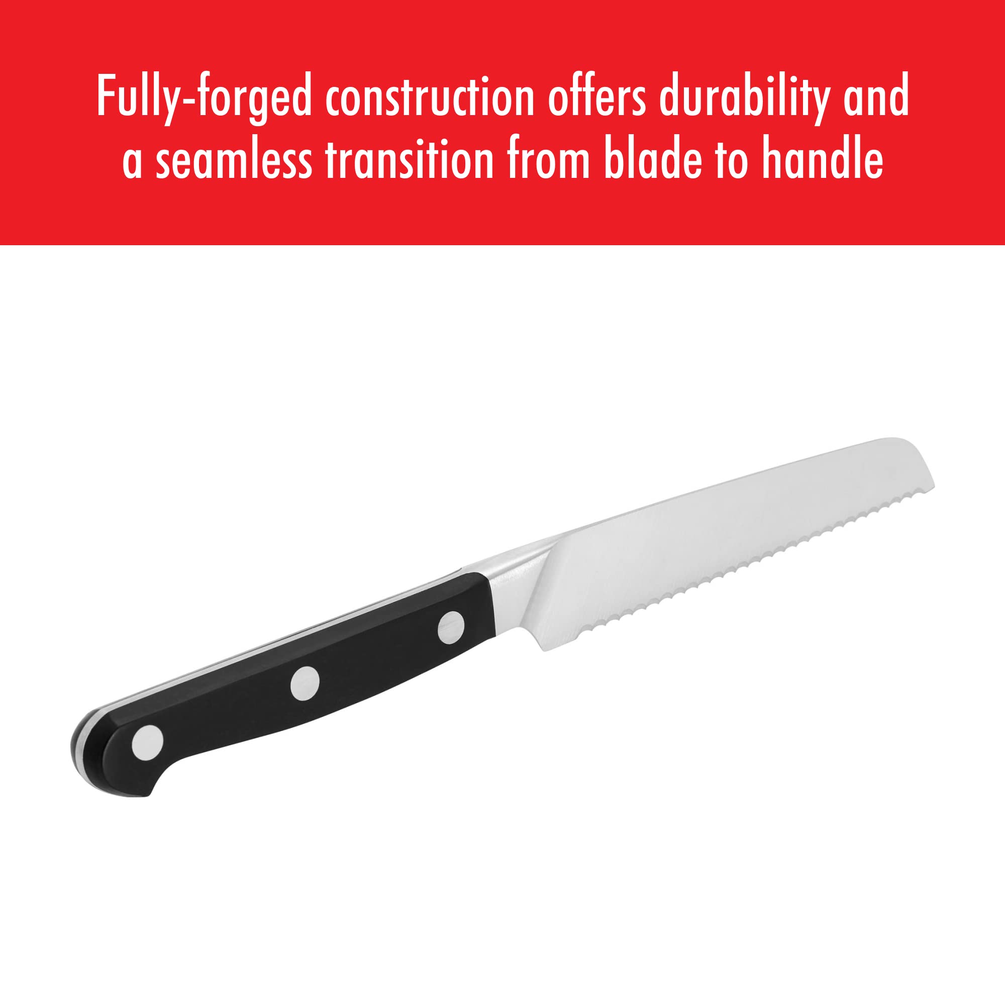 ZWILLING J.A. Henckels Serrated Utility Knife, Stainless Steel, 5-inch - Image 5