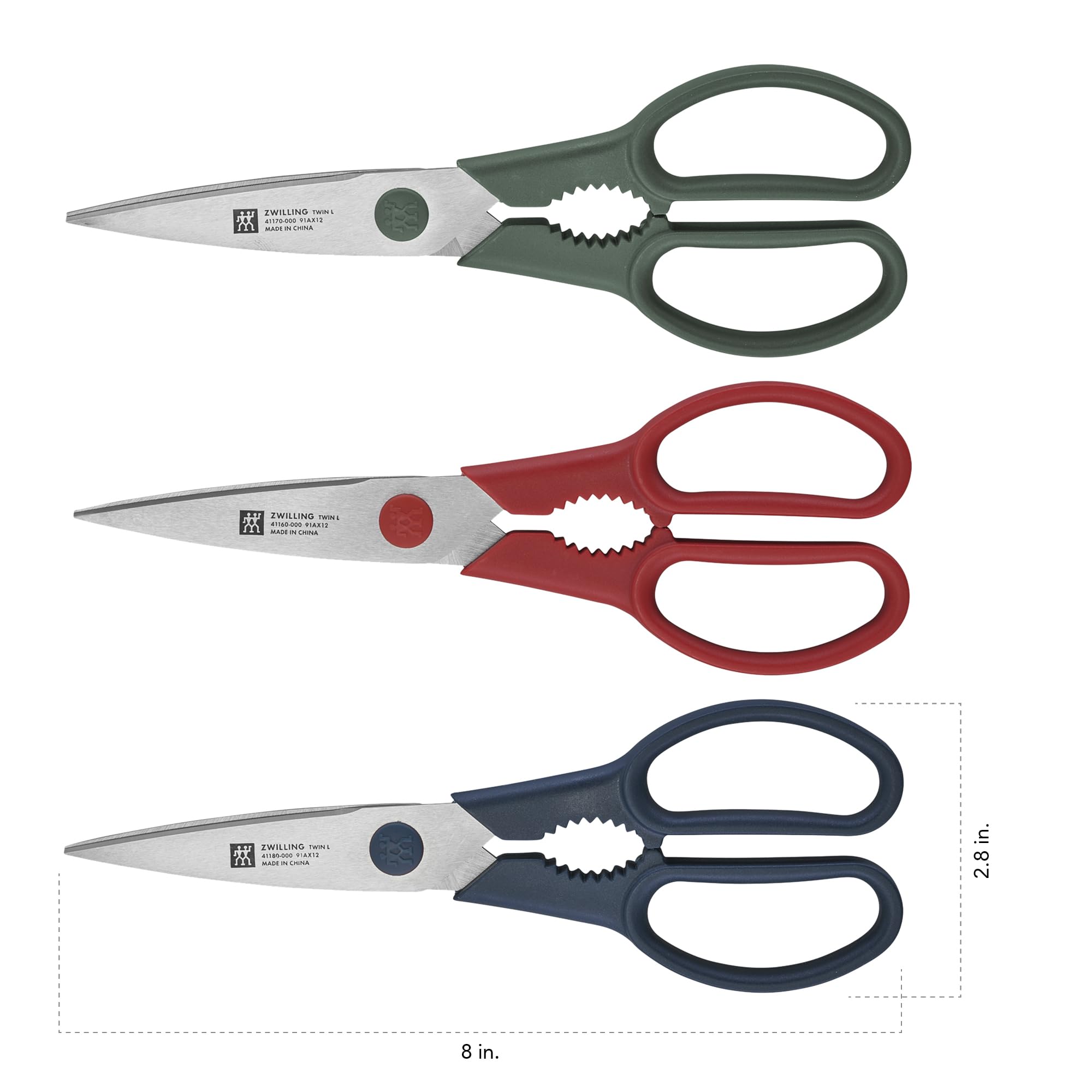ZWILLING Now S 3-pc Shears Set, Blue, Red and Green - Image 3