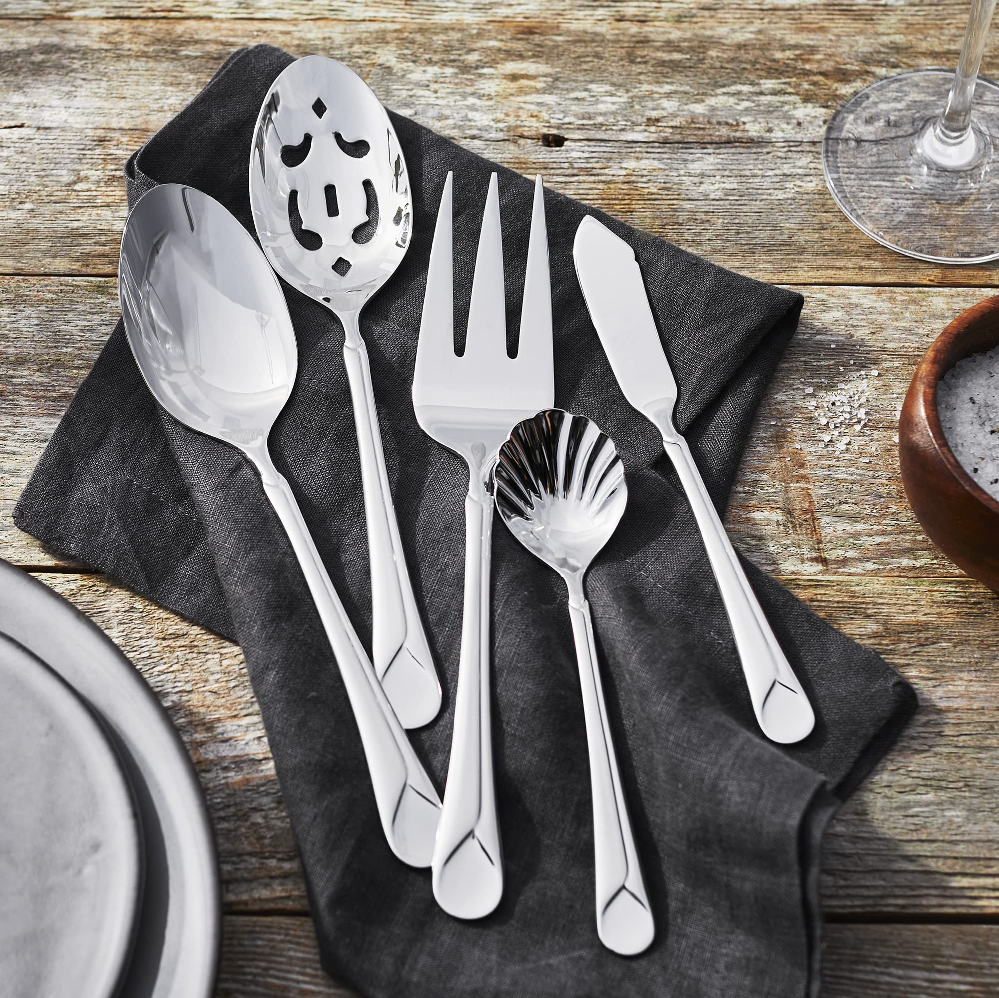 ZWILLING Provence 45-Piece Flatware Set, 18/10 Stainless Steel, Dual Mirror-Satin Finish, Service for 8, 5-piece placesetting plus 5 serving pieces - Image 5