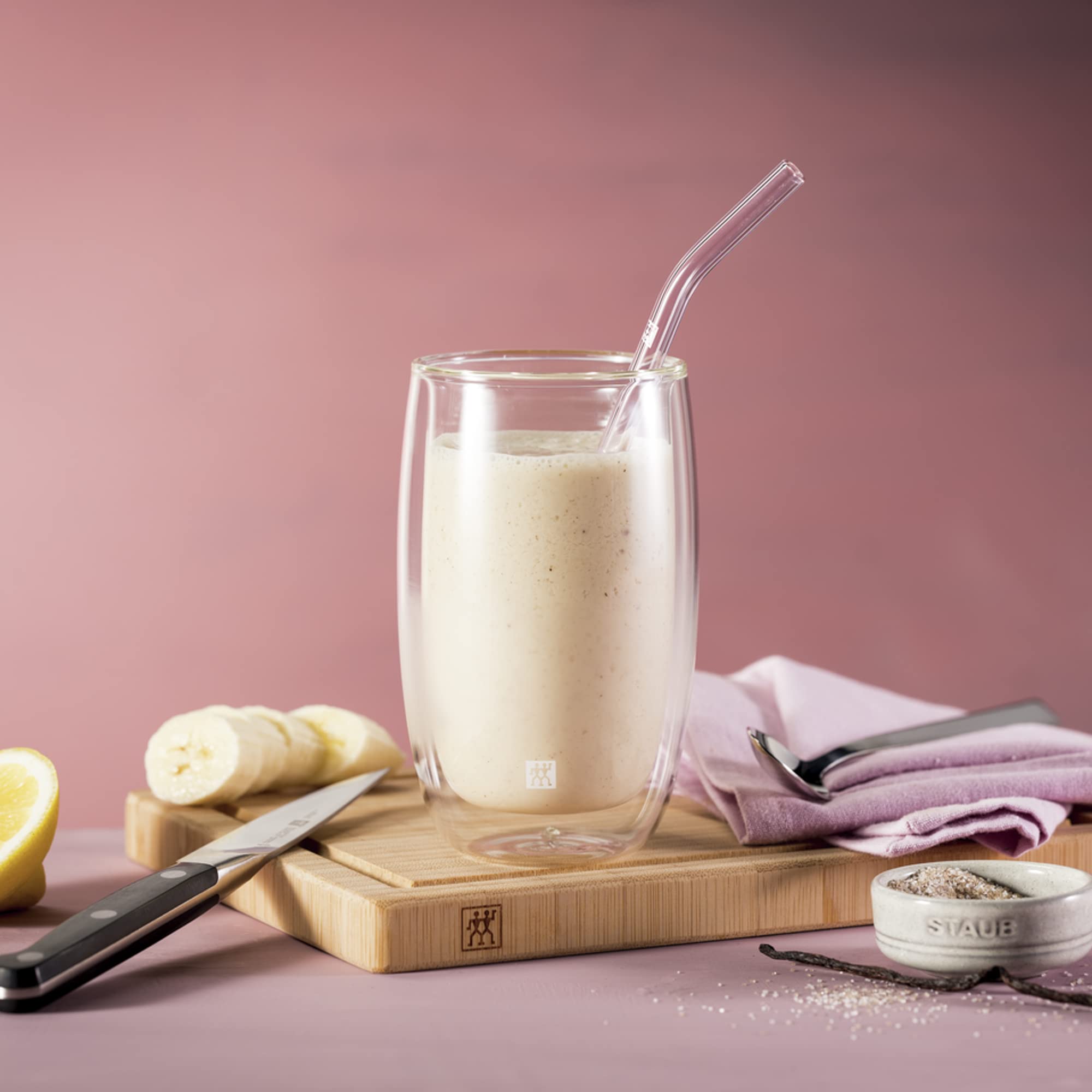 ZWILLING Sorrento 5-pc Bent Glass Straw Set - Clear - Image 3