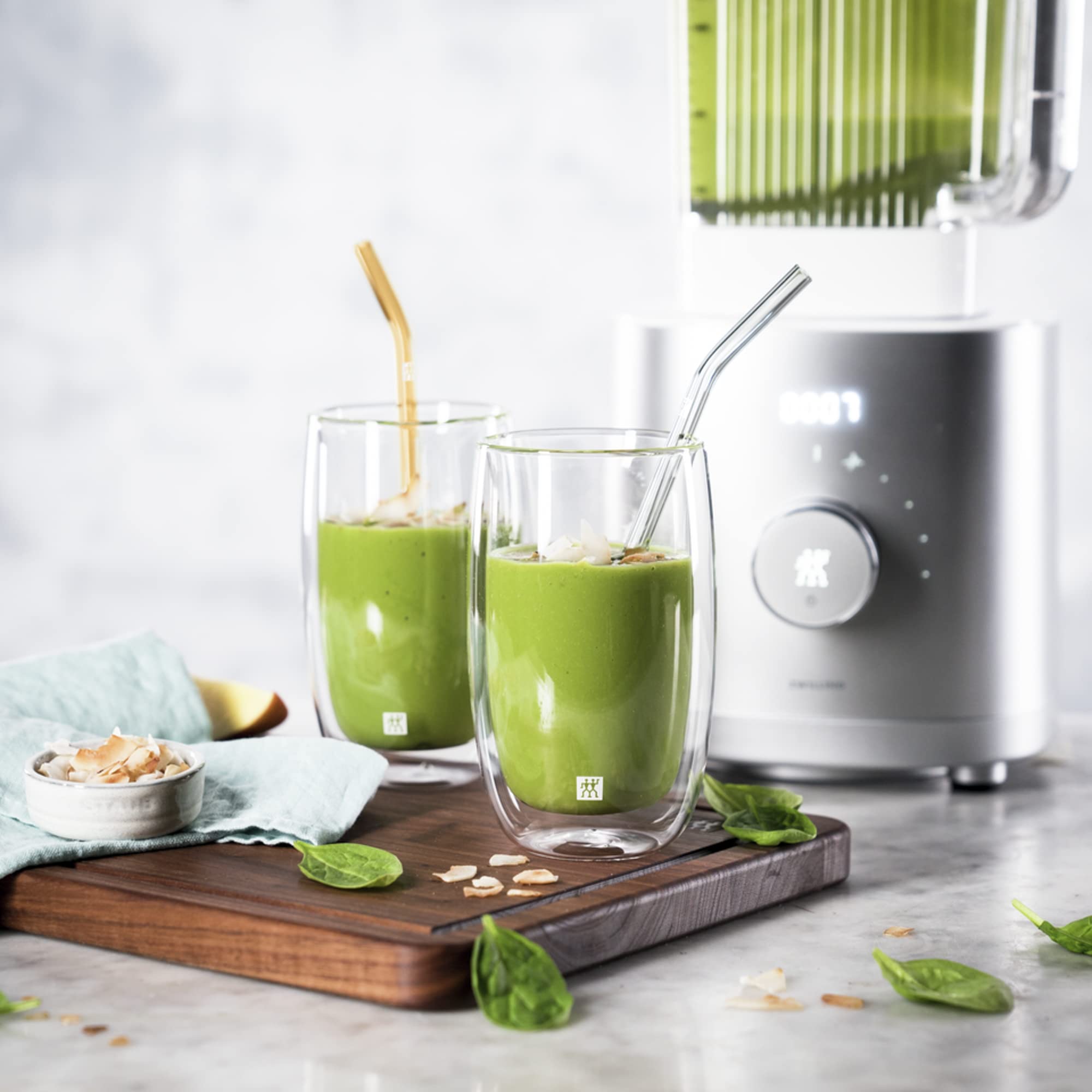 ZWILLING Sorrento 5-pc Bent Glass Straw Set - Clear - Image 6