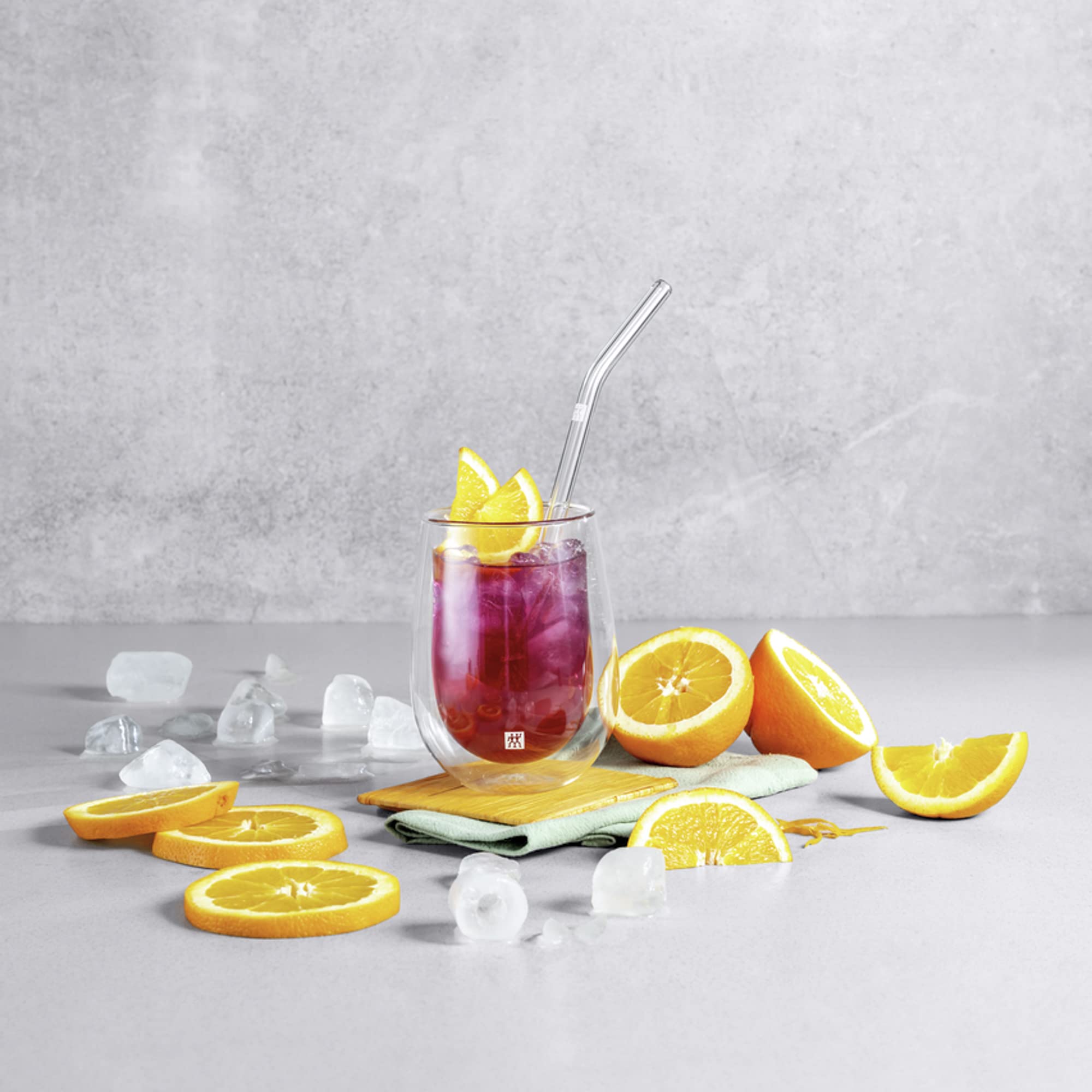 ZWILLING Sorrento 5-pc Bent Glass Straw Set - Clear - Image 7