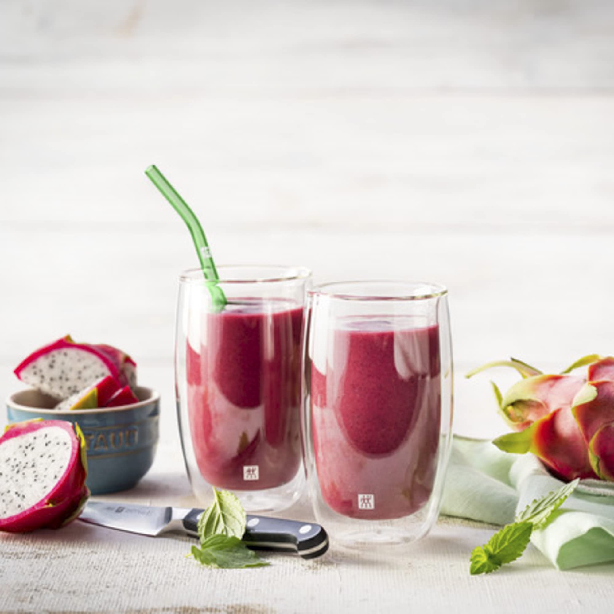 ZWILLING Sorrento 5-pc Bent Glass Straw Set - Multi Color - Image 9