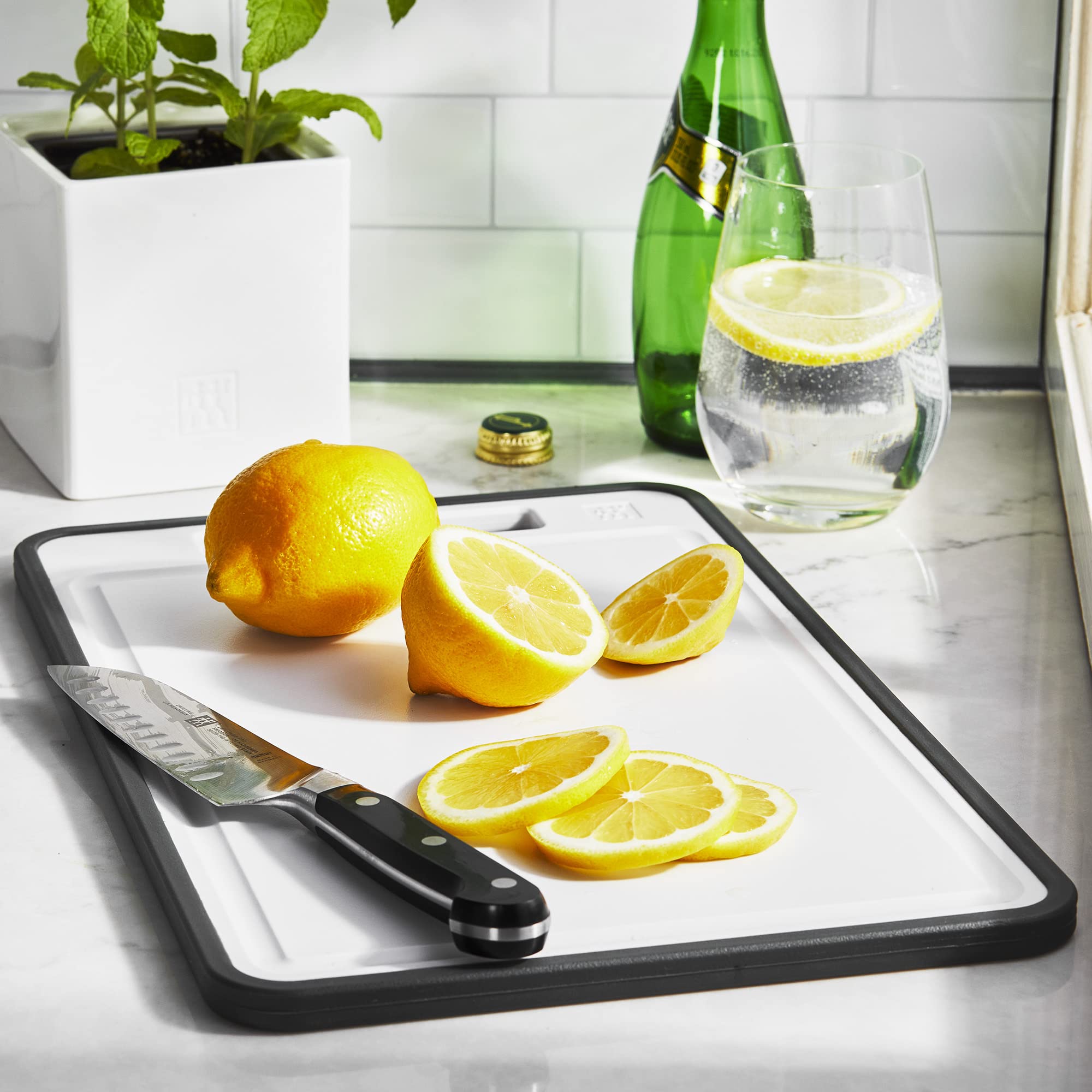 ZWILLING Synthetic Cutting Board, 9.75-inch x 15.25-inch x 0.5-inch, Plastic, White - Image 4